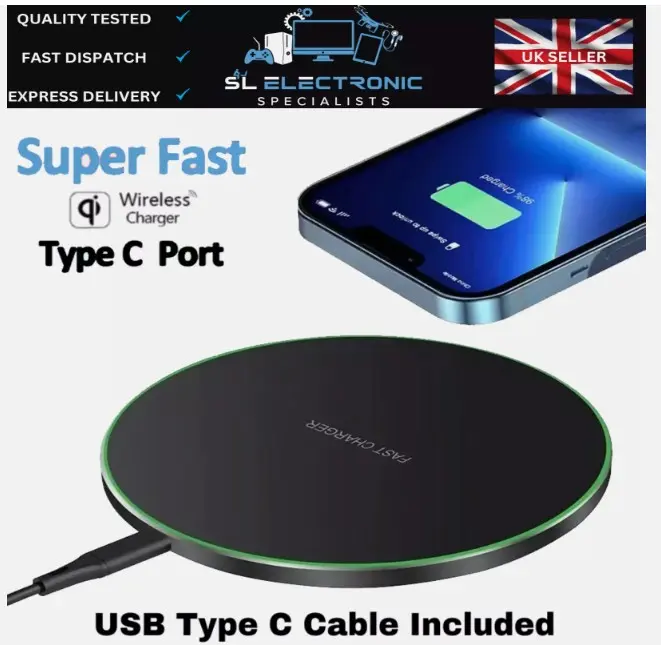 100W Super Fast Wireless Charging Pad for Smartphones - Apple iPhone, Samsung & Universal - Cellphone Device Charger