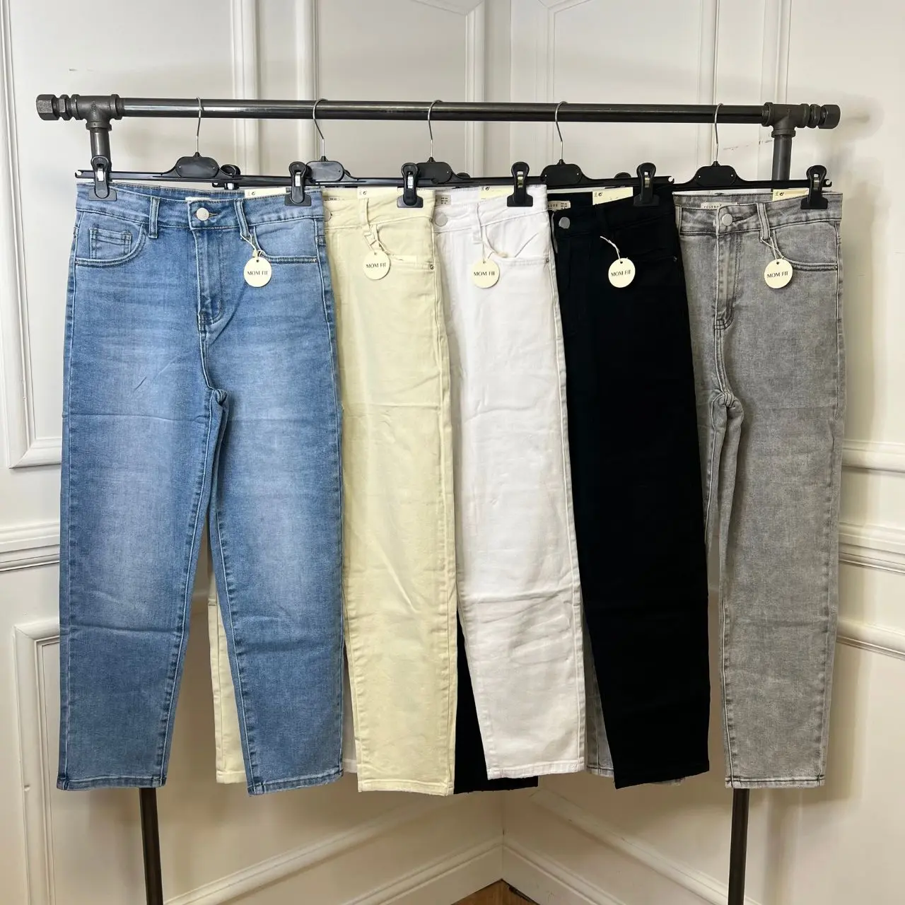 Miss Hussy - Women’s Plain Stretch Denim MOM Fit Jeans – Nicola