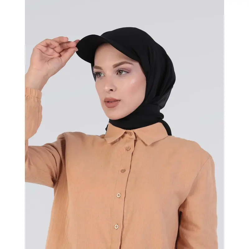 Hijab - Instant chiffon cap - Black 3