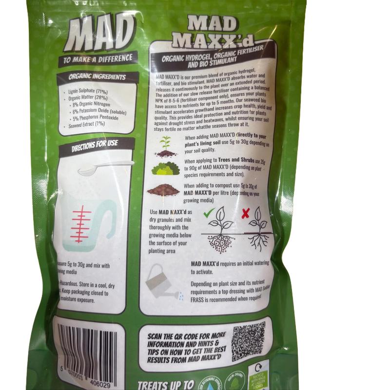 Mad Maxx'd Organic Water Retaining Hydrogel with Slow Release Fertiliser and Seaweed Bio-Stimulant for Stronger and Healthier Plants 2