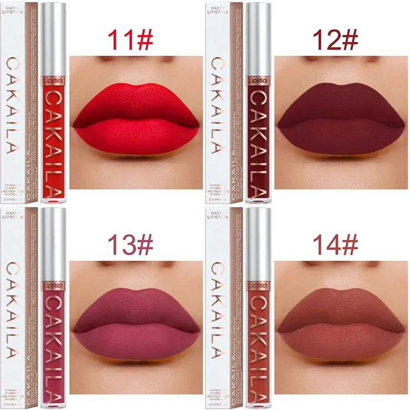 Sexy Long Lasting Velvet Matte Lip Gloss Liquid Lipstick Lip Makeup Women Beauty Red Nonstick Cup Waterproof Lip Gloss Pack Glossy 3