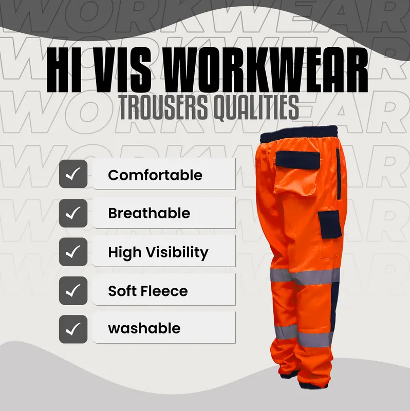 Fleece Jogger Trousers Casual Sweatpants with Elastic Waistband for Comfort 3