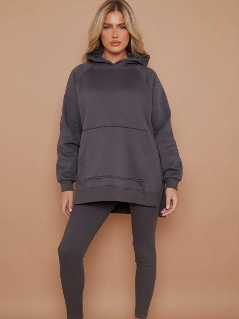 Womens Ladies Oversized Hooded Sweatshirt & Leggings Set Hoodie Lounge Tracksuit 5