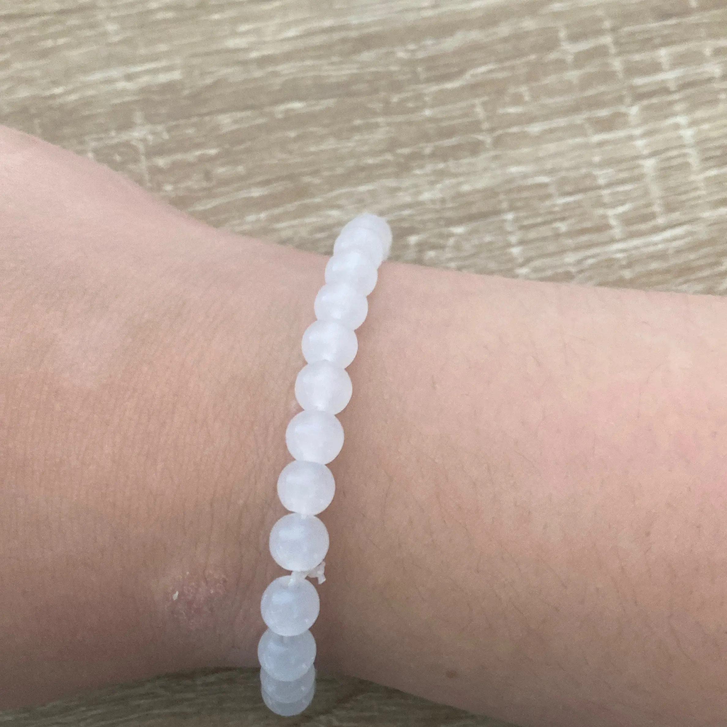 Cute white beaded bracelet