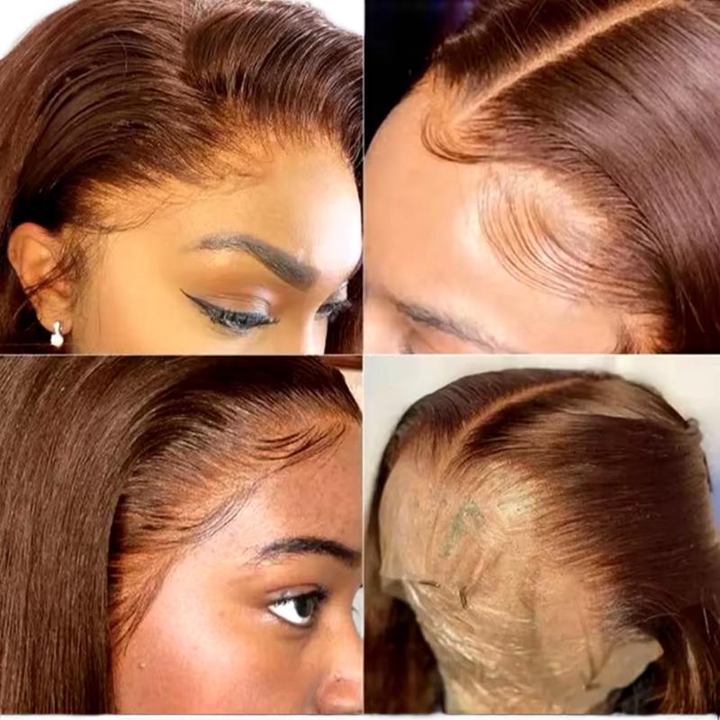 Human Hair Straight Chesnut Colored Hd Lace Wig 13x6 Chocolate Brown 13x4 Frontal Wigs For Women 2