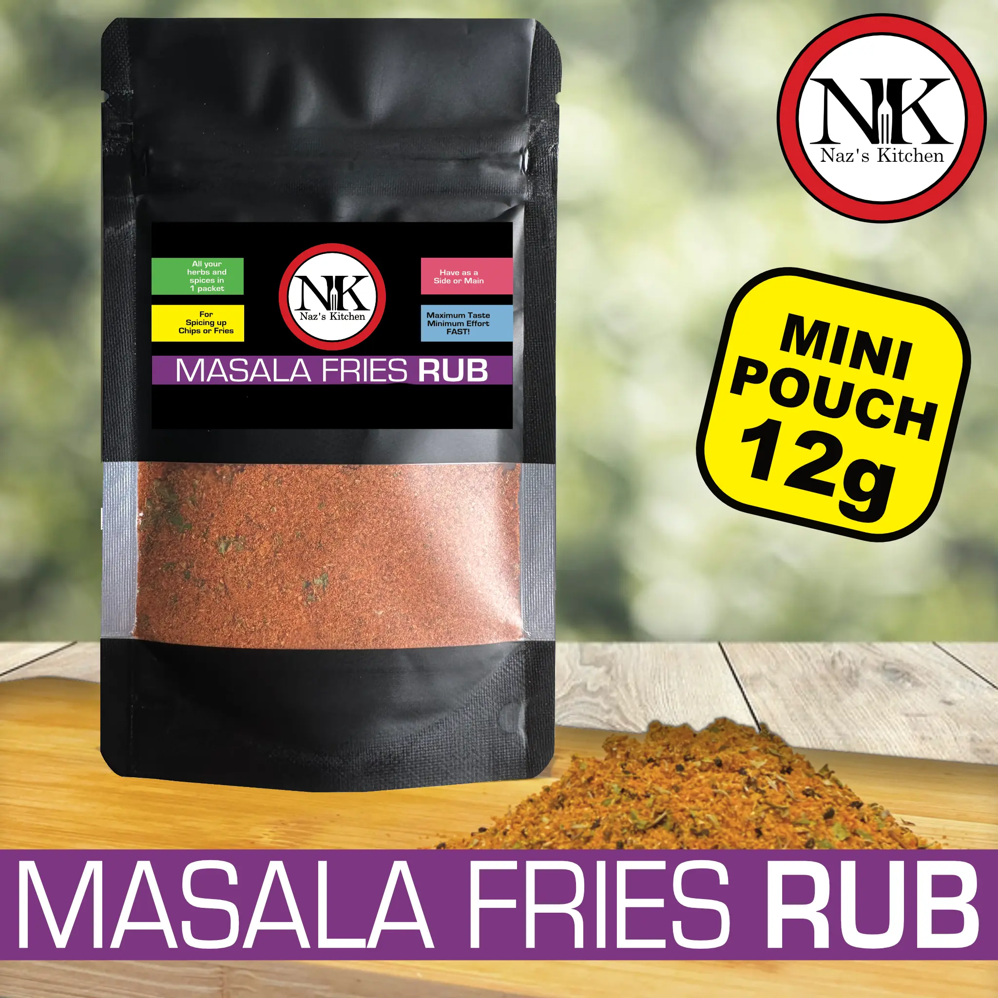Naz's Kitchen Masala Fries Rub Flavor Spice