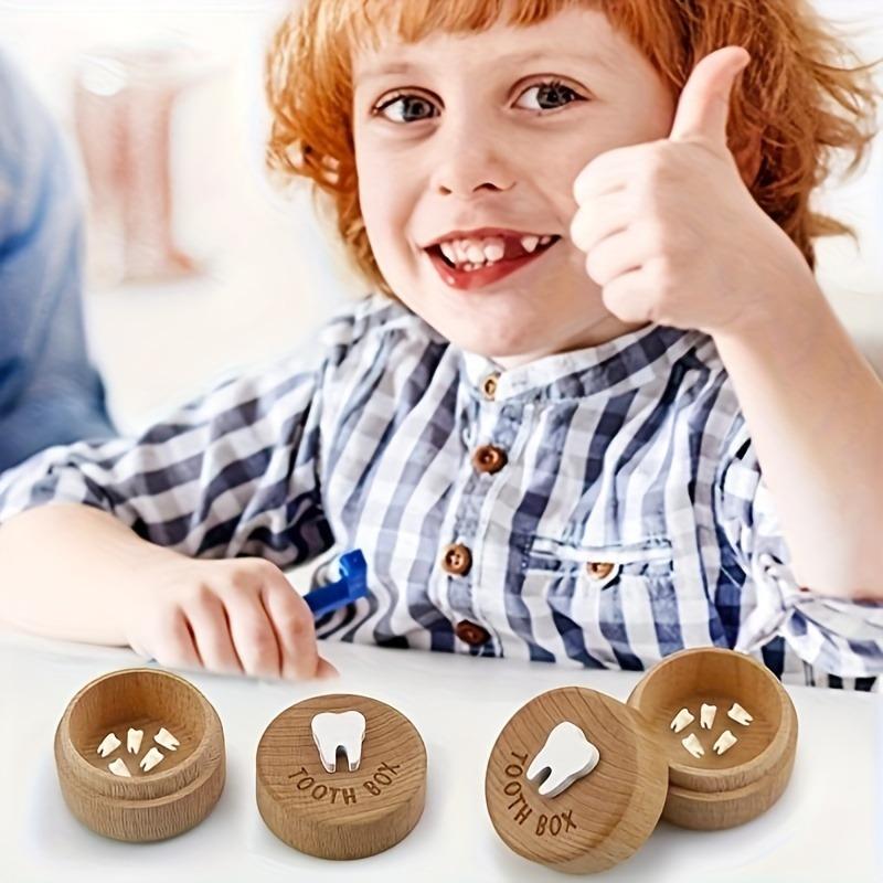 Product Introduction of 1pc Tooth Fairy Box, Tooth Fairy Keepsake Box, 3D Carved Wooden Box, Souvenir, Cute Tooth Holder, Great Christmas Halloween Thanksgiving Day Gift, New Year's Gift, Valentine's Day Gift 5