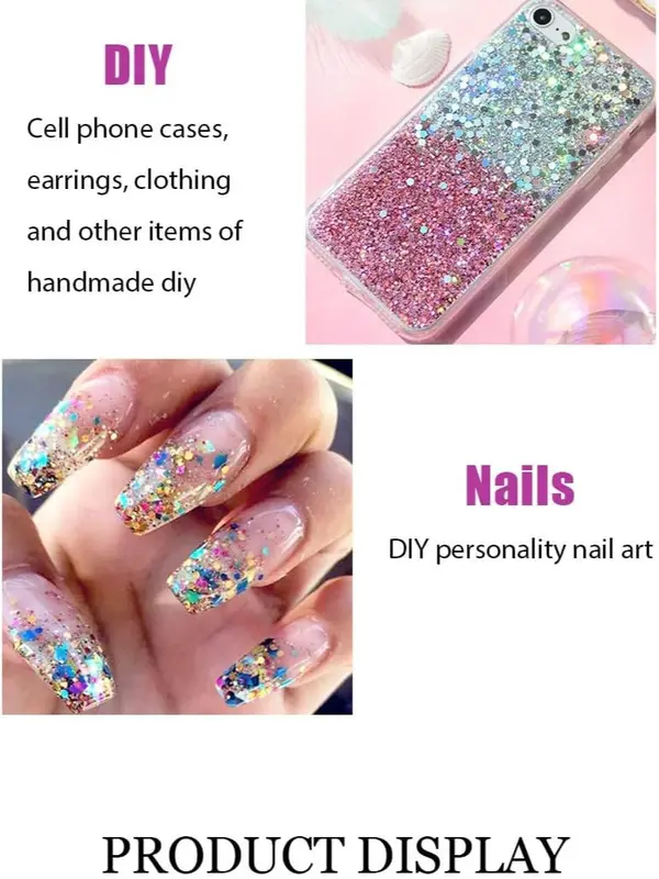 Body Glitter Gel, 50ML Face Glitters Body Gel Sequins Shimmer Liquid Eyeshadow, Mermaid Sequins Liquid Holographic Glitter Gel, Chunky Glitter for Face Hair Nails (White) Makeup Cosmetic 5