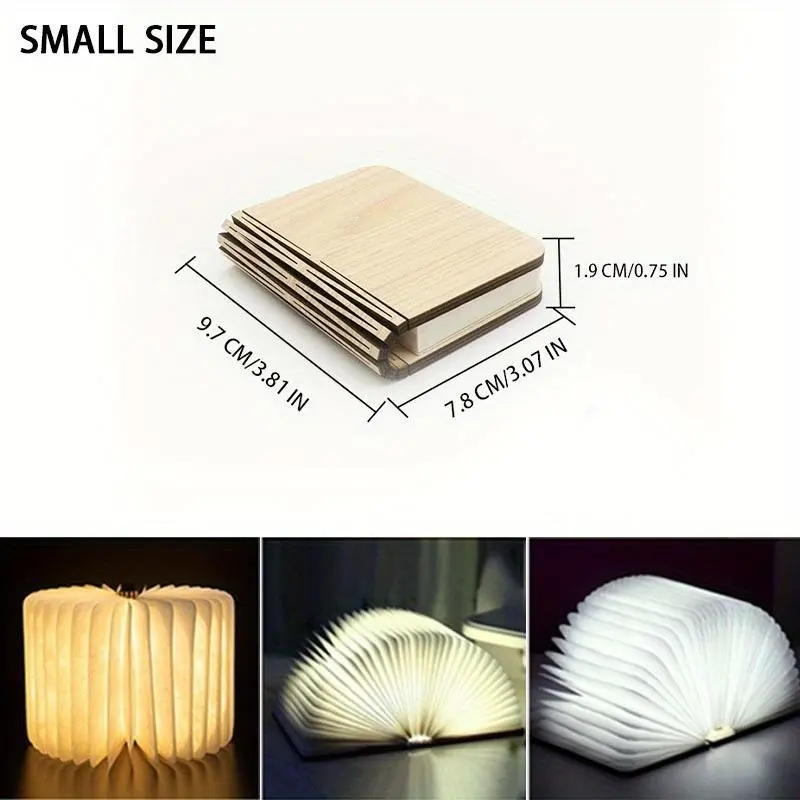 Rechargeable Folding Book Light - Energy-Efficient LED with Three-Color Changing, Soft Eye Protection, and USB Recharge - Perfect for Bedroom Decor, Event Holding, Shops, and Stores 5