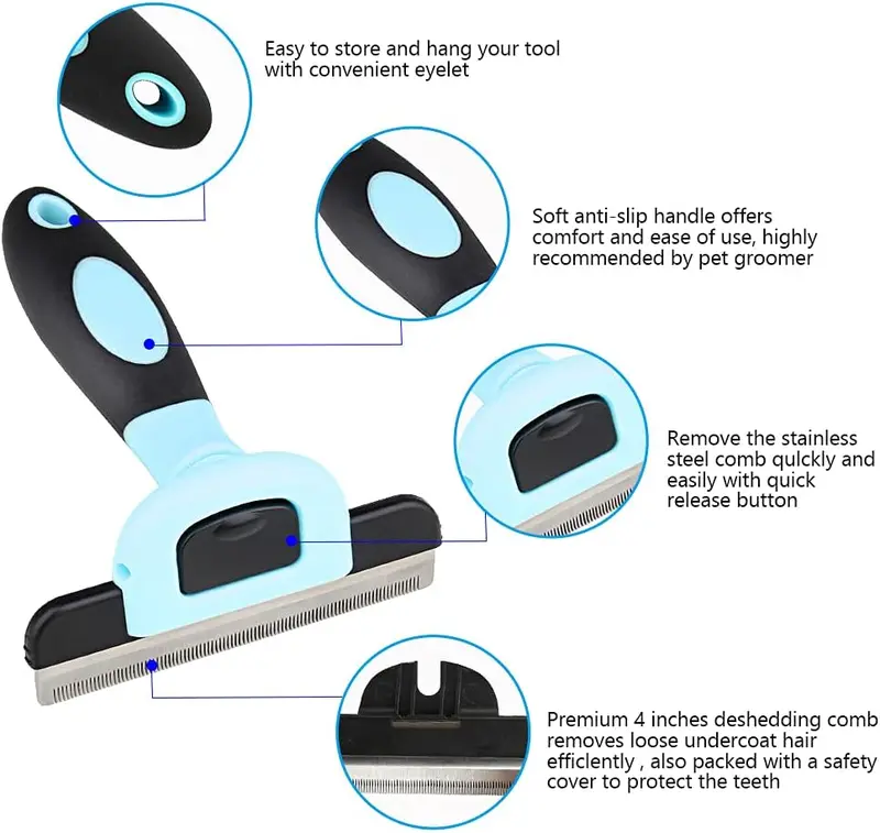 【Fast delivery】Pet Grooming Brush, Deshedding Tool for Dogs & Cats, Effectively Reduces Shedding by up to 95% for Short Medium and Long Pet Hair pet  brush-MYS 3