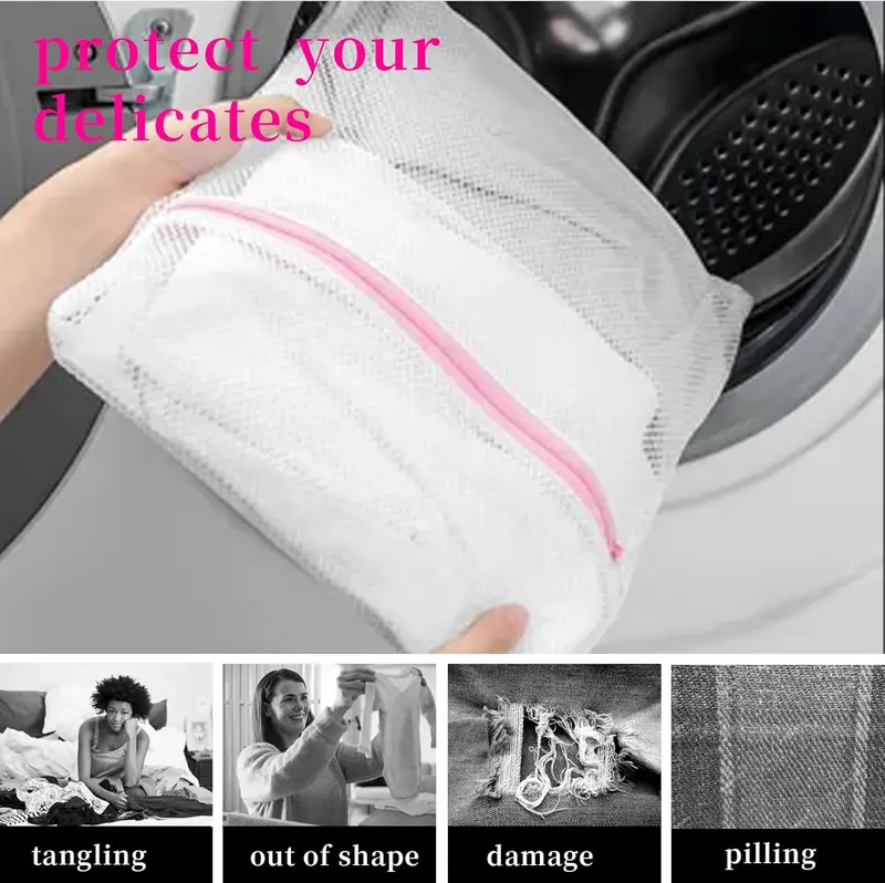 Mesh Washing Bags for Laundry - Set of 2 - Premium Zipper - Protects Delicate Items 2