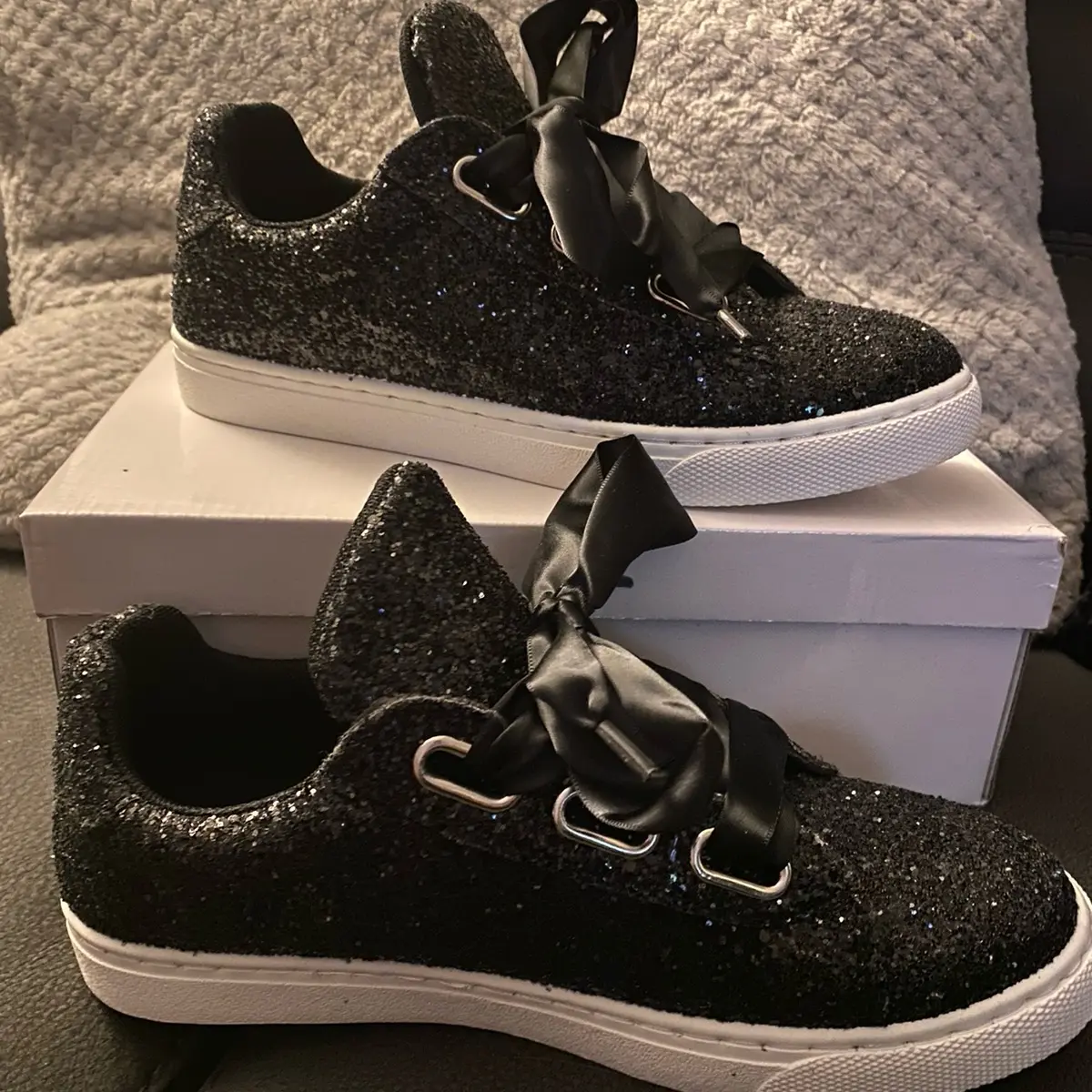 Ladies Glitter style pumps with  Ribbon laces - Perfect for Any Occasion