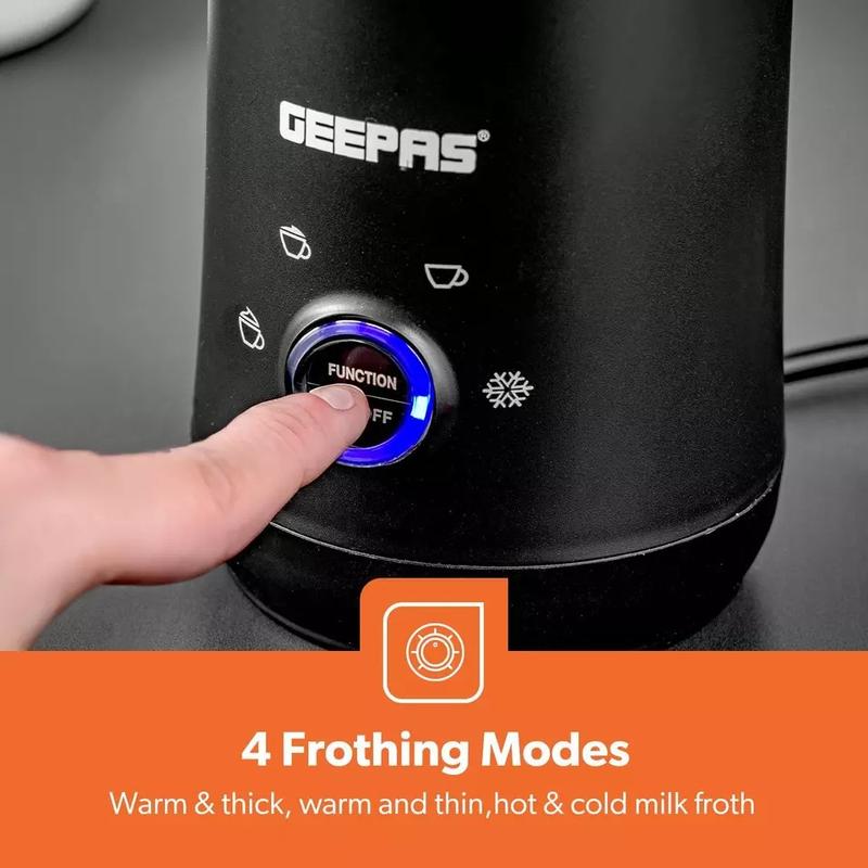 GEEPAS Electric Milk Frother/Steamer & Warmer Frothy Hot Chocolate Coffee Lattes 6
