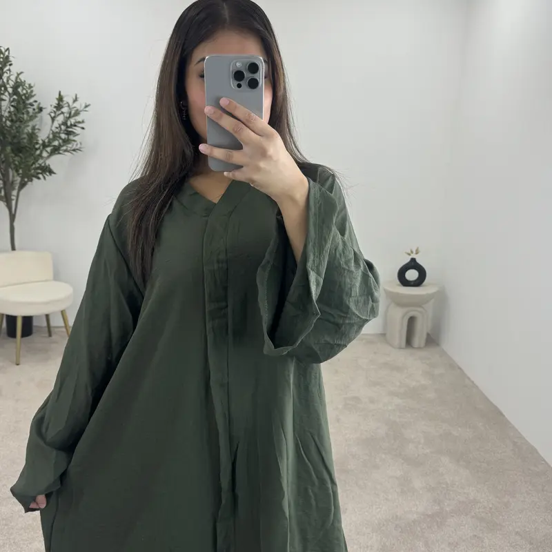Women's V-Neck Flare Sleeves Linen Feel Two Piece Wide Sleeves, Wide Trouser Modestwear, Holiday Set,ModesstWear Womenswear Casual Comfortable Overalls 6
