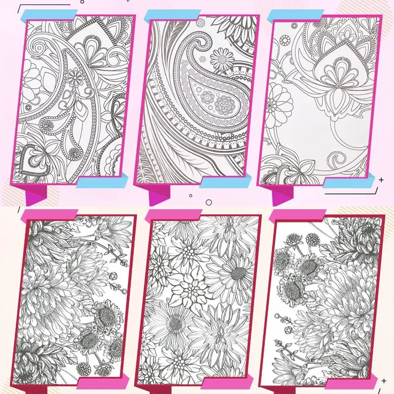 Styloo Adult Colouring Books and Pencils -Includes 12 Colour Pencils & 2 Books Having 60 Designs Each - Colouring Books for Adults Pack 7