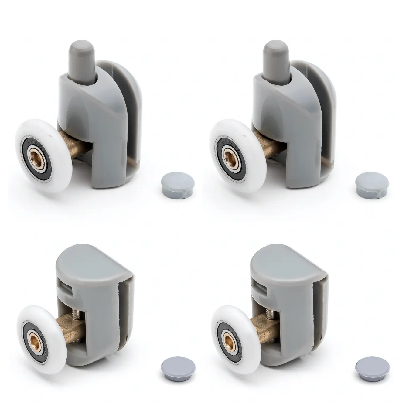 Set of 4 Single Shower Door Rollers/Runners/ Wheels/Pulleys 23mm, 25mm or 26mm Wheel Diameter L001