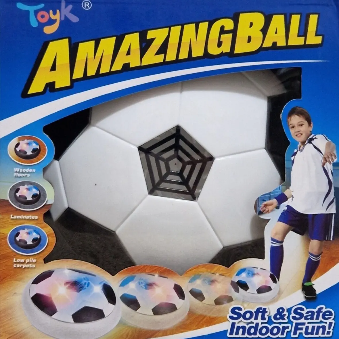 LED Hover Soccer Ball - Air Power Training Ball Playing Football Indoor Outdoor Game for Kids - Birthday Gifts for Boys Age 3-12