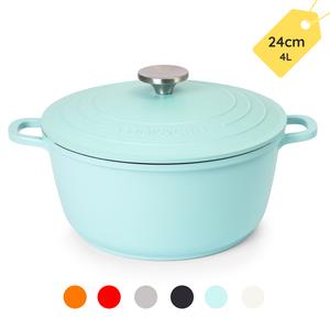 Aluminium Casserole Dishes with Lid Oven Proof – Non Stick Deep Dutch Oven Cookware – Induction Cooking Pot – Oven Safe Stockpot – 4L Capacity, 24cm – by nuovva