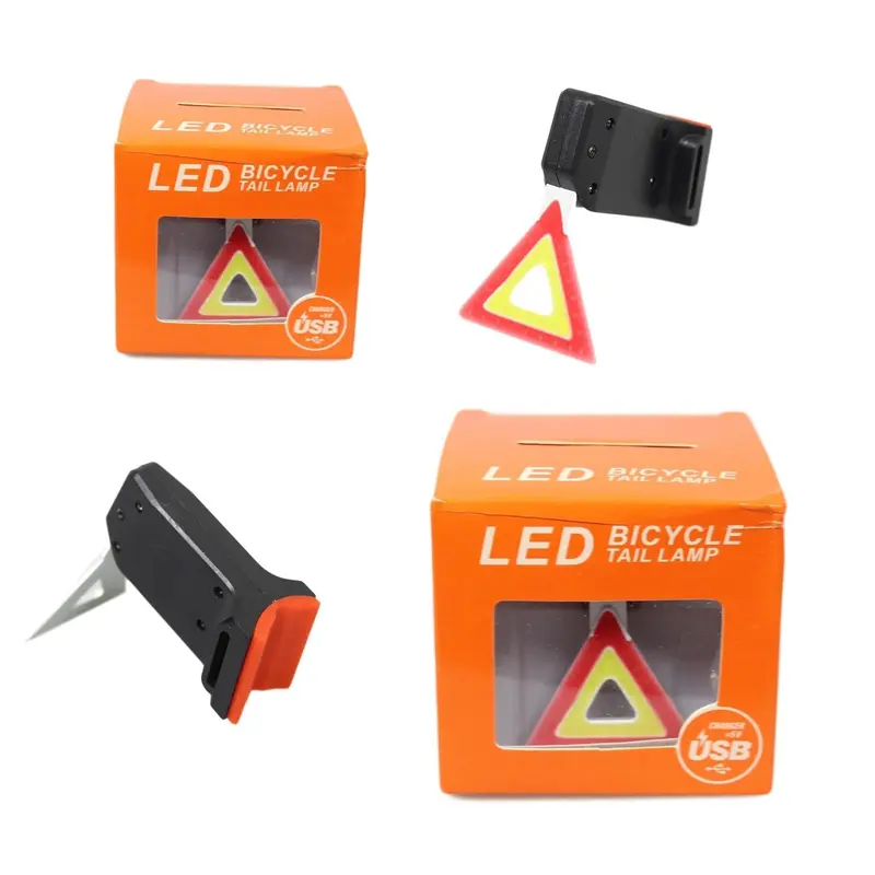 Bicycle LED Tail Lamp Bicycle Light Safety Bike Hazard Awareness Triangle 7-8cm - Cycling Accessories 0