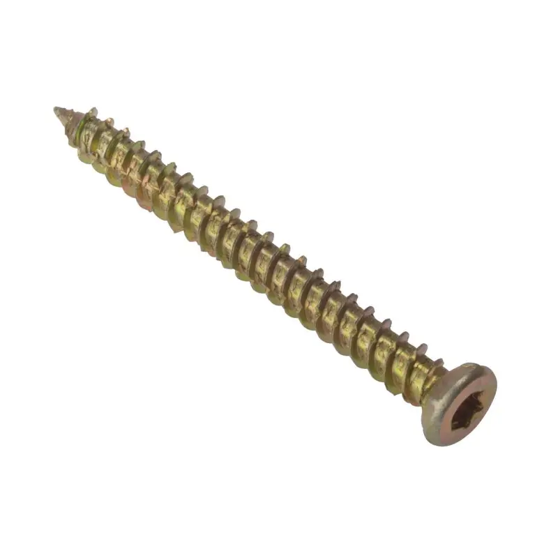Concrete Frame Screws 7.5x42mm | 10 Pack | Self-Tapping Masonry Fixings - Zinc Yellow Passivated anti theft 5