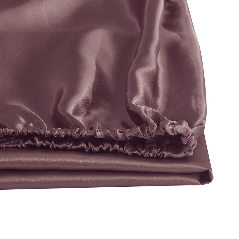 3Pcs Silky Satin Fitted Sheet Set 40cm Deep Mattress Cover Double & Pillowcase 5