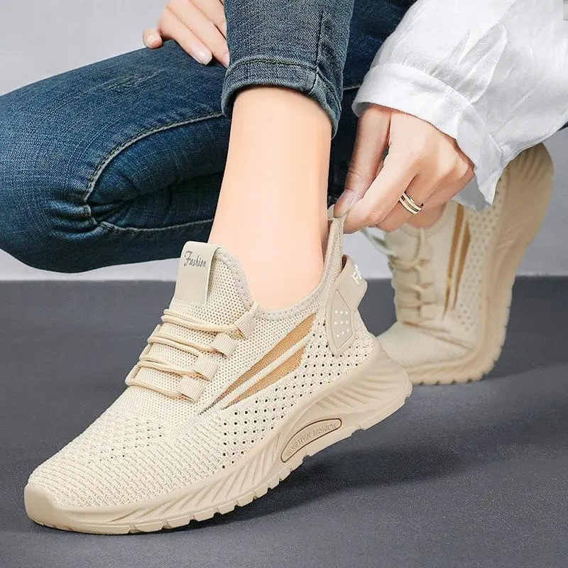 Shoes Women Summer Burst Foreign Trade Women's Shoes Wholesale Net Surface Breathable Sports Shoes Comfortable Soft Sole Casual Shoes Single Shoe Women Walking Shoes Footwear Trainer Closed Runner Training Athletic Sneaker Girl Running 1