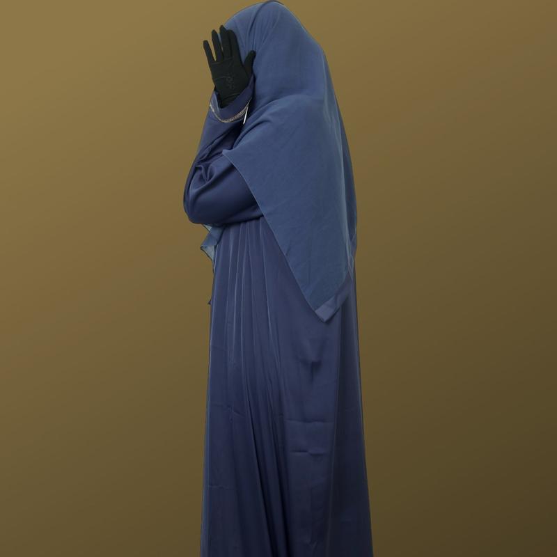 Azure Splendor' - Immerse Yourself in Luxury with Our Navy Blue Elegance Abaya 3