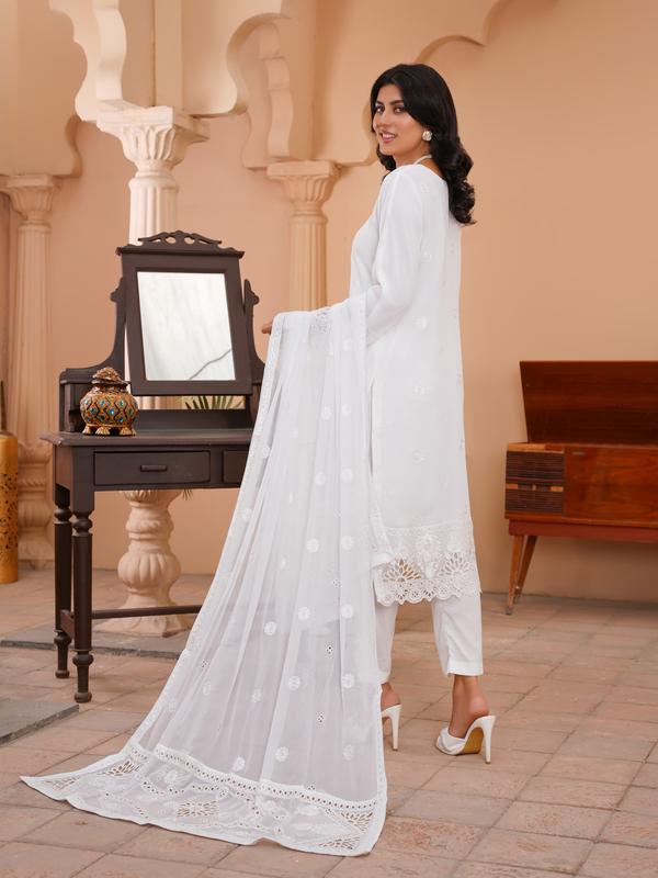 New Chiffon Dress White 2