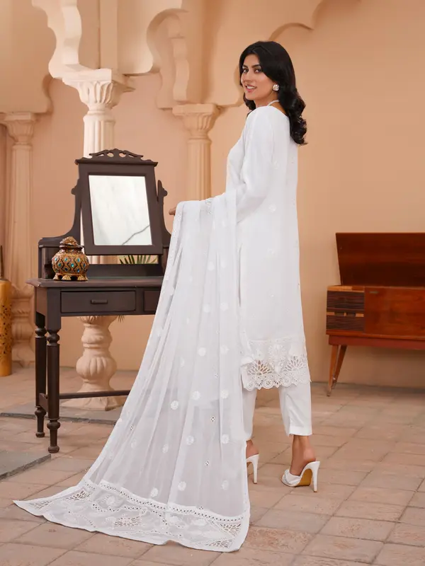 New Chiffon Dress White 2