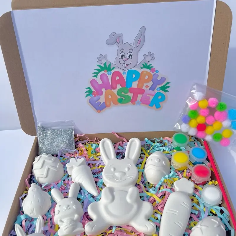 BUNDLE Easter Paint Kit -  Kids Activity Box Bunny Rabbit and Eggs - DIY Craft Box 7