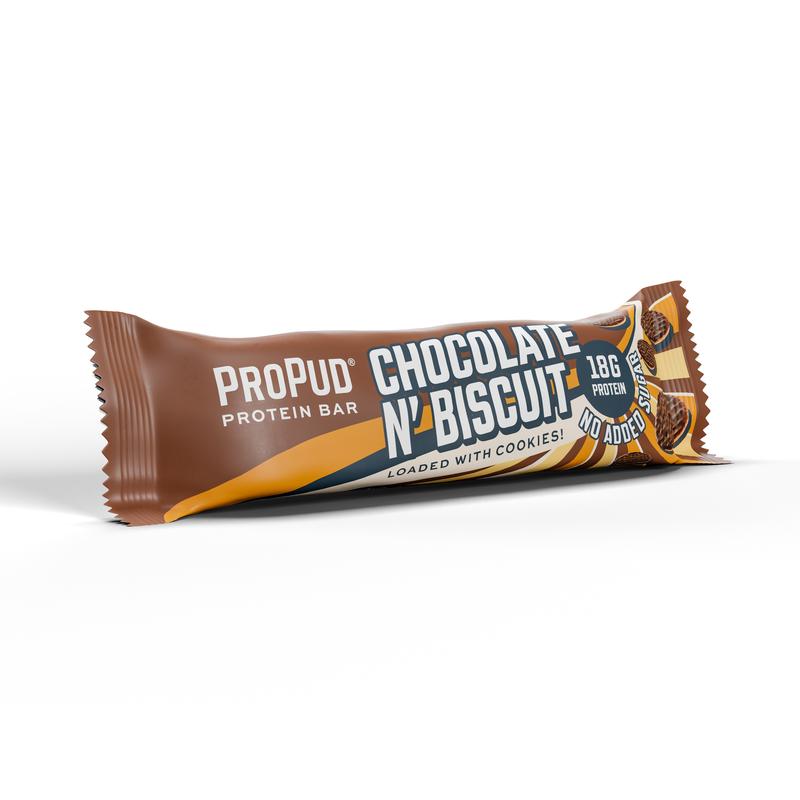 ProPud Chocolate N’ Biscuit High Protein Bar 18g Protein (12x55g), Crunchy Chocolate N’ Biscuit Loaded With Real Biscuit Pieces, No Added Sugar, Perfect Pre and Post Workout Nutrition 7