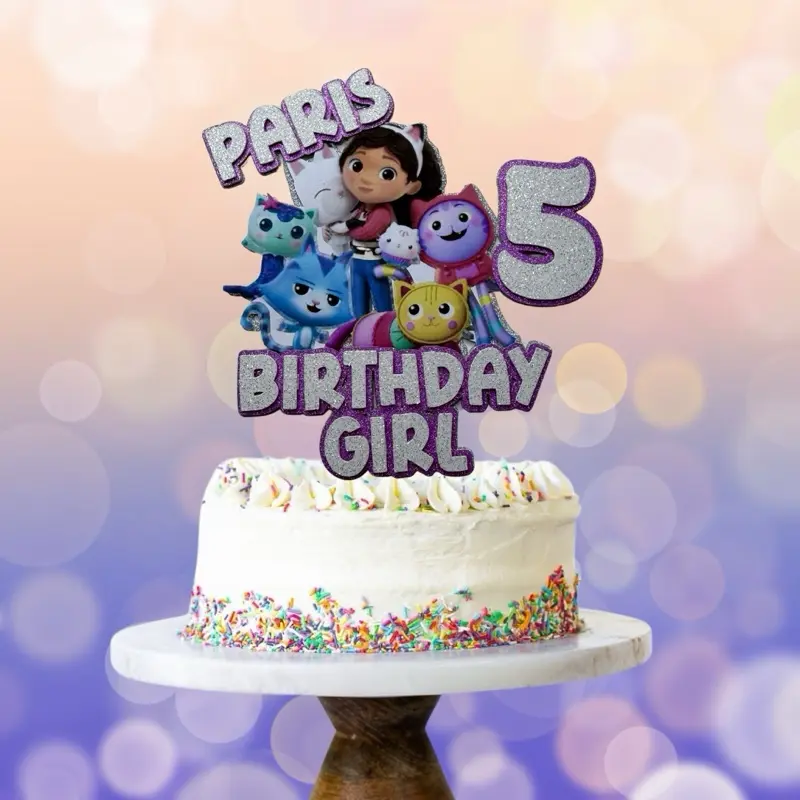 Personalised Cake Topper by Gabby’s Dollhouse - Festive Ornaments and Decor Decoration