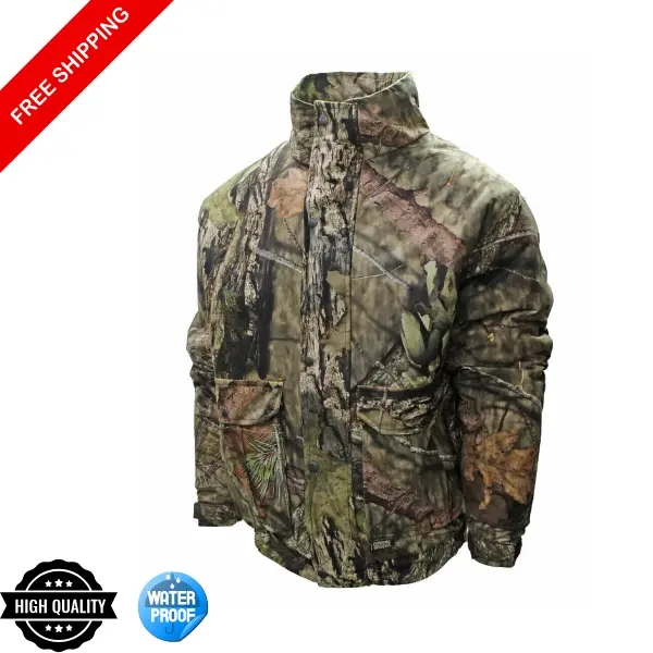 Stormkloth Mossy Oak Waterproof Hooded  Bomber Jacket Country Camo Hunting Jacket Break Up Outdoor Camouflage Pockets