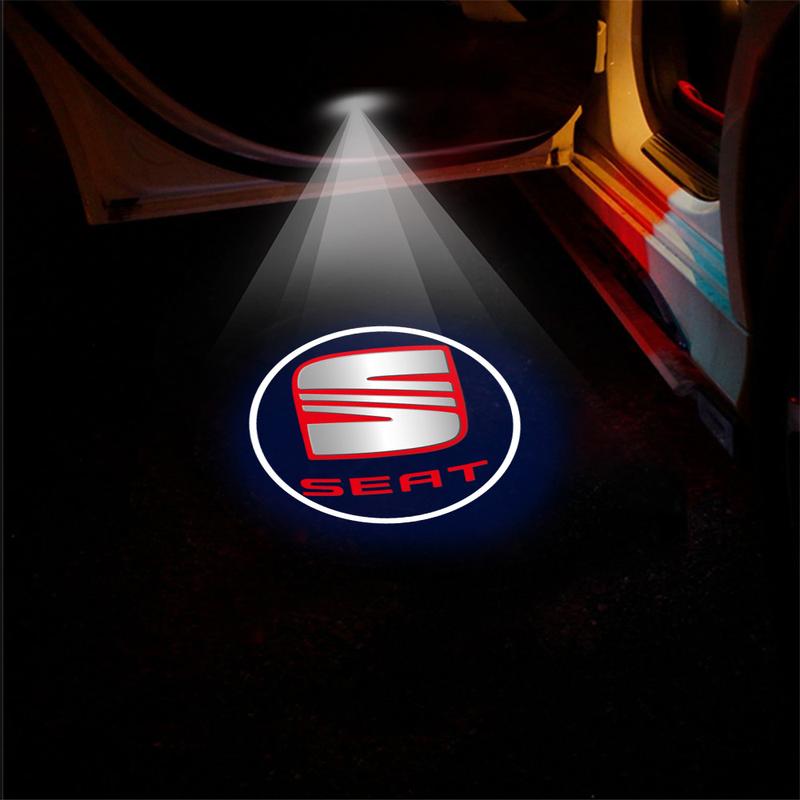 2/4Pcs Car Door Welcome Laser Led Projecto Wireless Logo Light For Seat Leon 5f 1p Ibiza 6l 6j Arosa Ateca Altea FR Arona Cupra 7