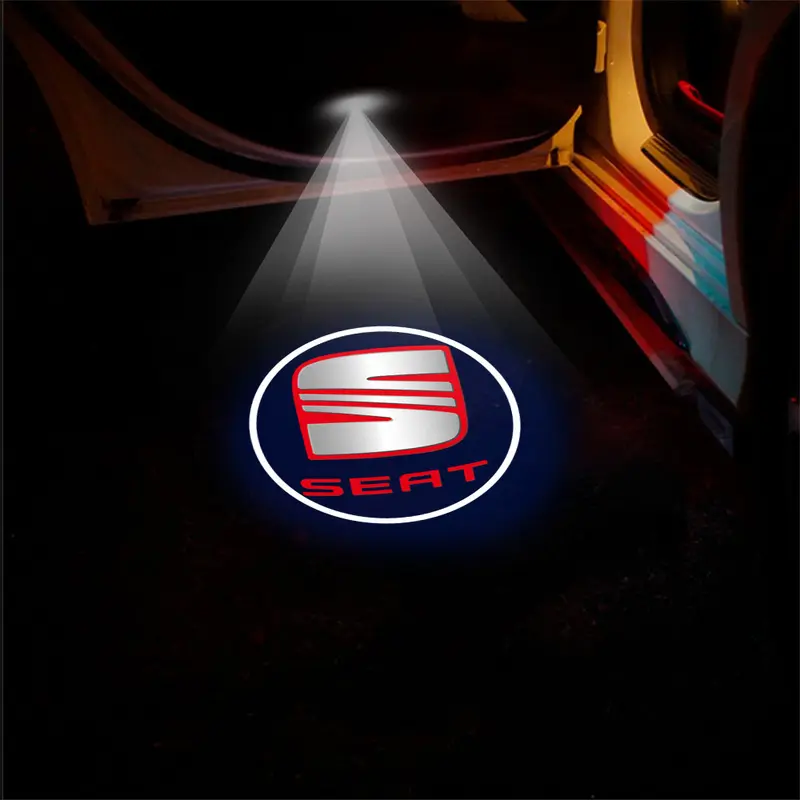 2/4Pcs Car Door Welcome Laser Led Projecto Wireless Logo Light For Seat Leon 5f 1p Ibiza 6l 6j Arosa Ateca Altea FR Arona Cupra 7
