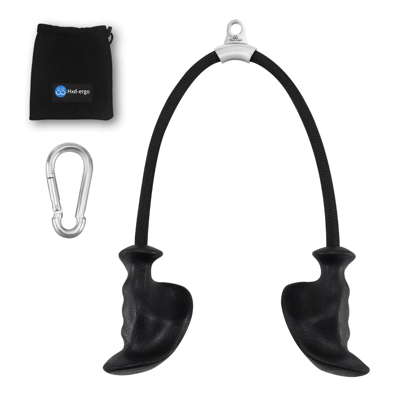 Tricep Rope with Ergonomic Handles, 36 Inch Tricep Pull Down Rope for Cable Machine, Pulley System, Triceps Rope Cable Attachment for Gym, Home