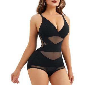 2025 new V-neck onesie light plastic belly lift hip body corset gathering chest corset gauze clothing Shapewear Womenswear Sexy Comfort Black