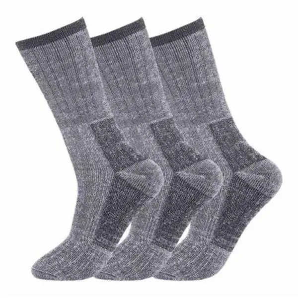 3  Pairs Mens Merino Wool Blend Military Work Boot thermal Socks 2.8 Tog Menswear Plain Bestie Grey socks bundle Beige