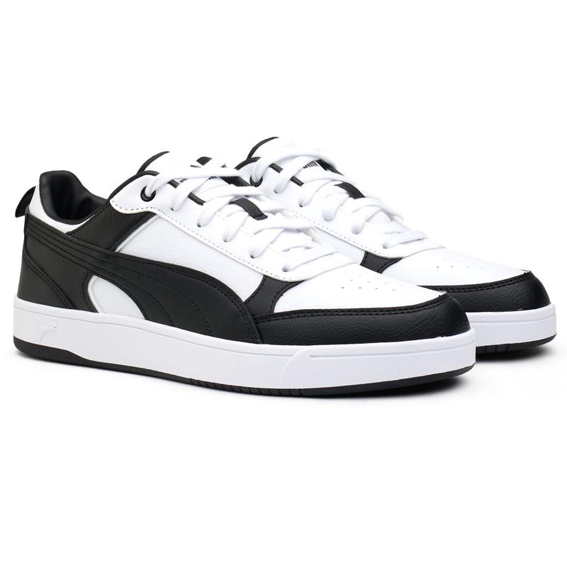 Puma Dribble Trainers - White/Black Synthetic Court Trainers 1
