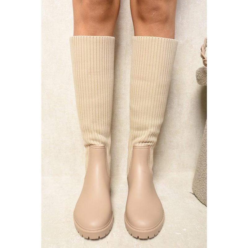 iKrush High Sock Platform Boots i37998  Boots Sock Platform Low Heel Knee Length Length Regular Fit 8