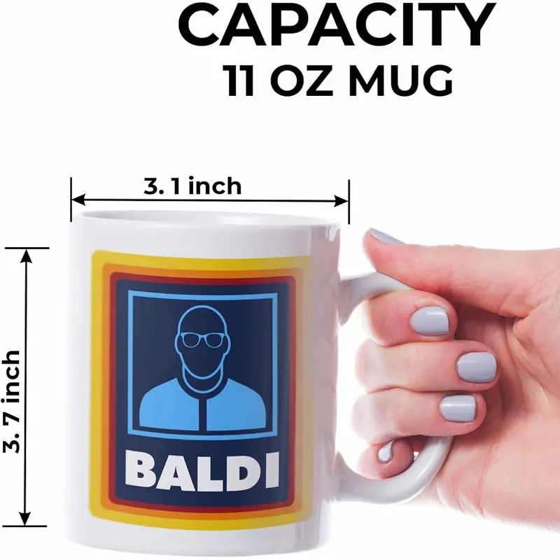 Baldi Gift Mug - Funny Novelty Present for Bald Men, Fathers Day, Grandad -Tumblers Cup Beverage Ceramic Washable Reusable Coffee mug travel  mug 5