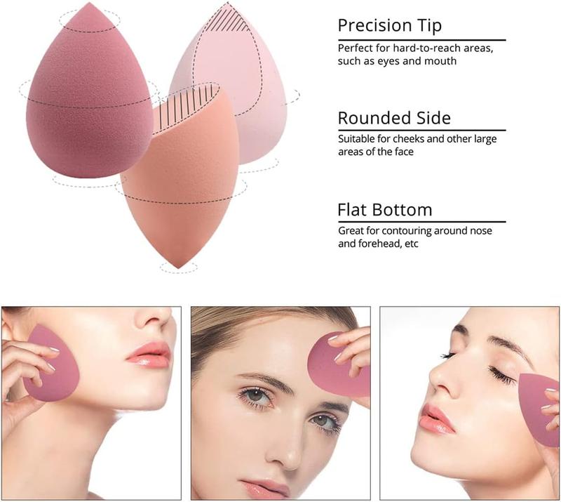 10 Pcs Makeup Blender Sponge Set - Soft Beauty Sponge Blenders in Pastel, Khaki & Gold, and Purple Haze Colors 3