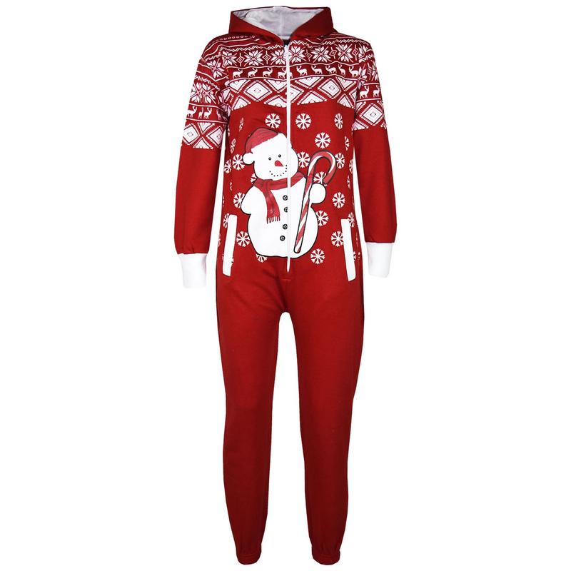 Kids Girls Boys Novelty Christmas Santa Claus Penguin Snowman Reindeer Print Onesie All In One Jumpsuite New Age 5-13 Years 7