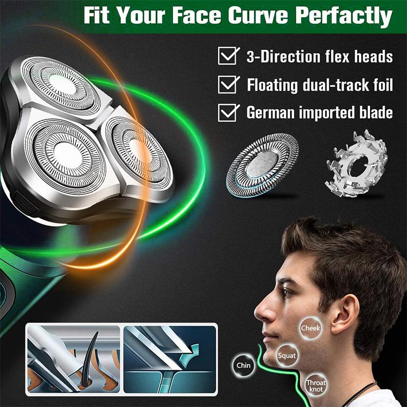 1PC men's electric shaver, 4 in 1 smart electric shaver LCD digital display three head floating shaver washing multi-functional beard knife Smooth Comfort 4