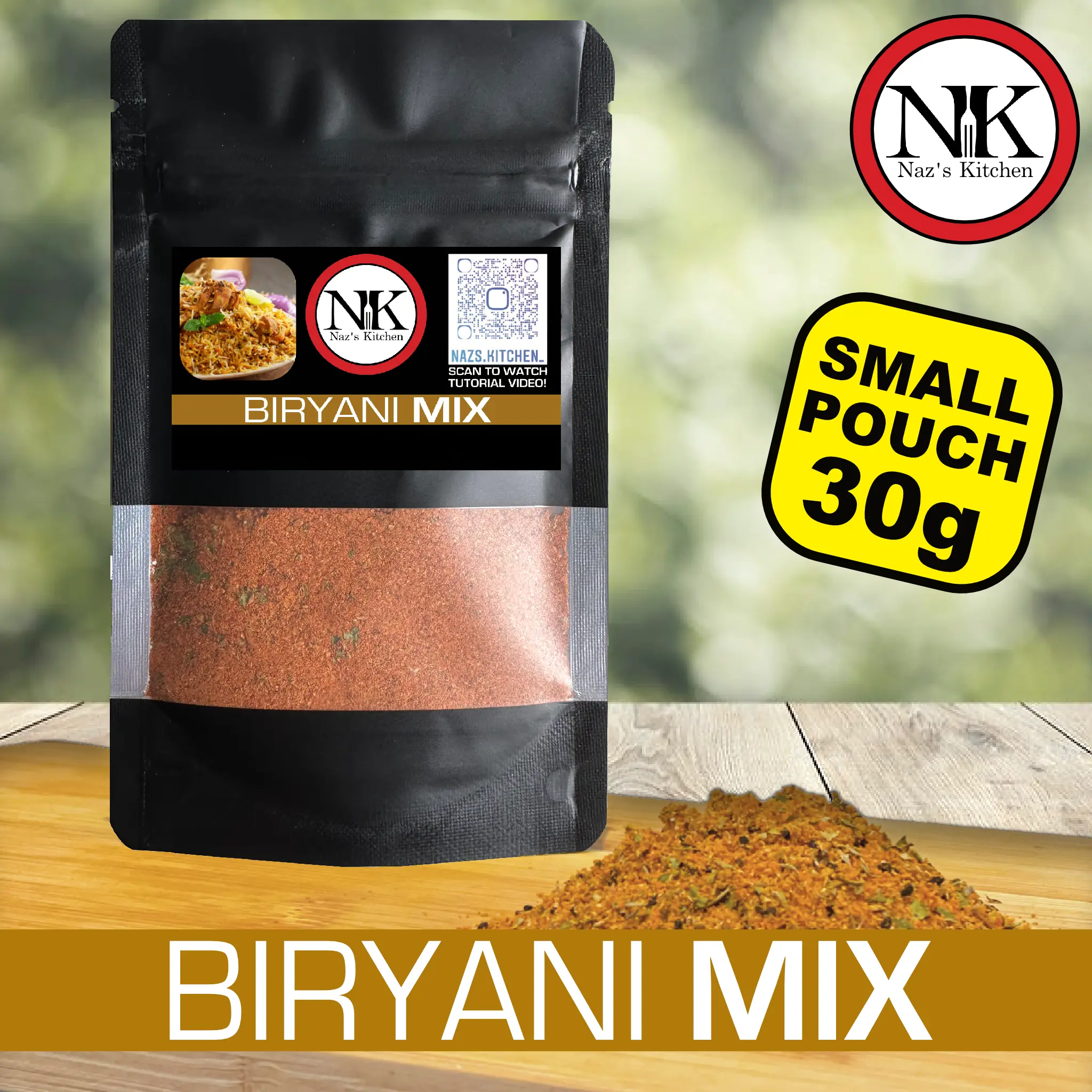 Naz's Kitchen Biryani Mix Flavour SMALL POUCH 30g
