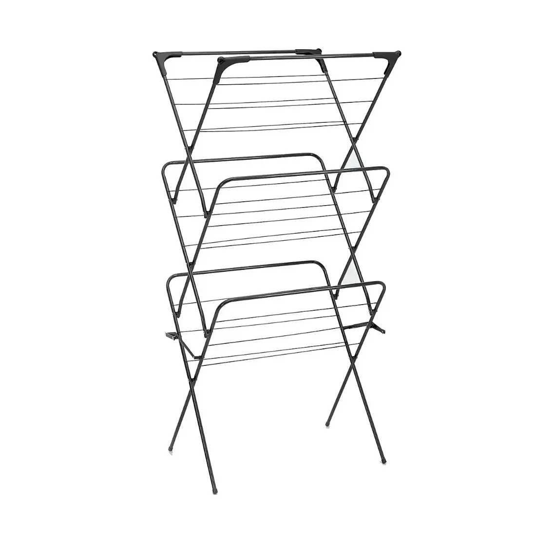 AIRER Black 3 Tier Heavy Duty Clothes Airer with 14m Drying Space for Laundry Accessories