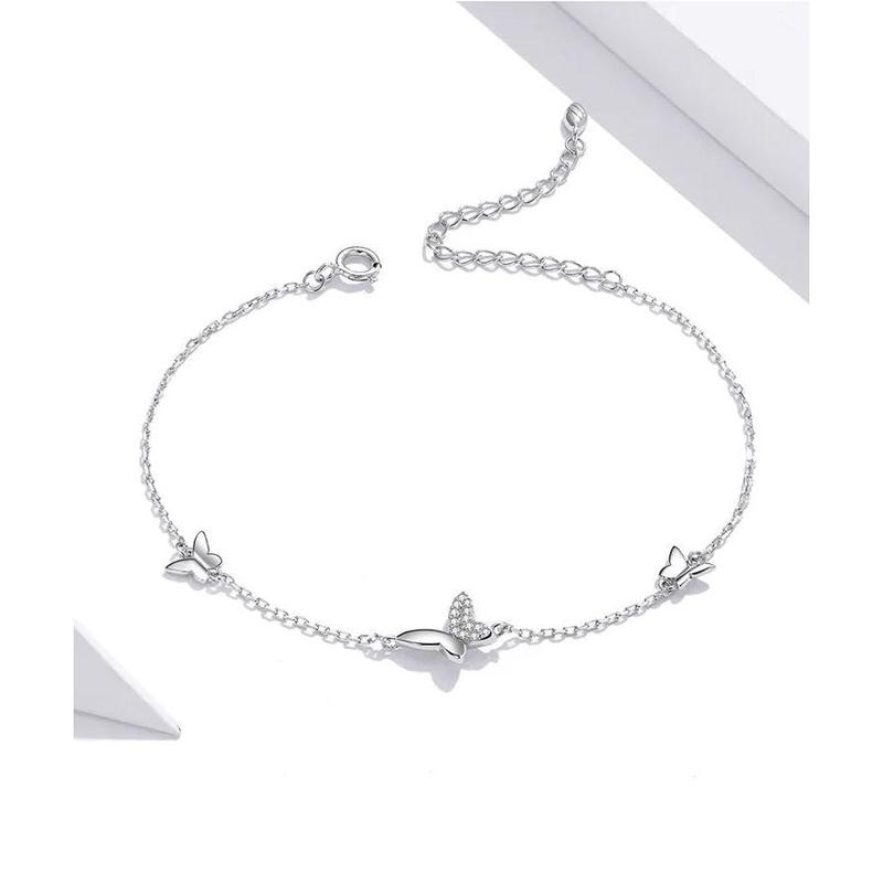 925 Sterling Silver Flying Butterfly Bracelet 1