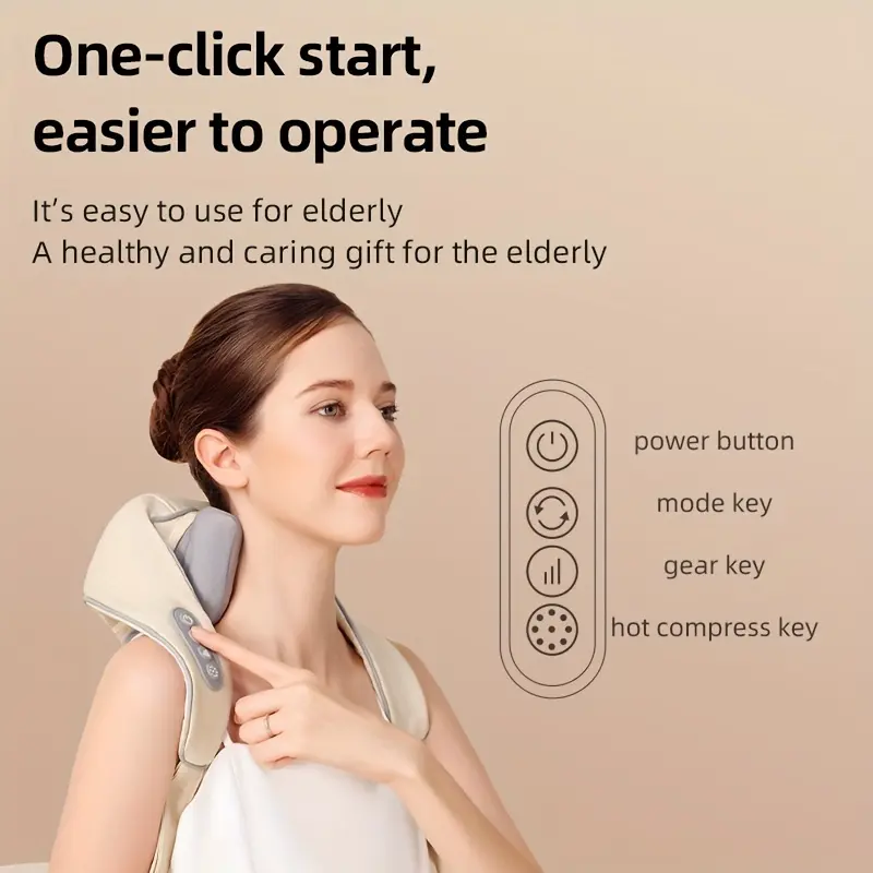 Shiatsu Shoulder And Neck Massager With Heat - Electric Acupressure Deep Kneading Massage For Hands-Free Relief - Ideal Gift For Parents, Elders, Men, And Women Comfort shiatsu  massager neck  massager 4