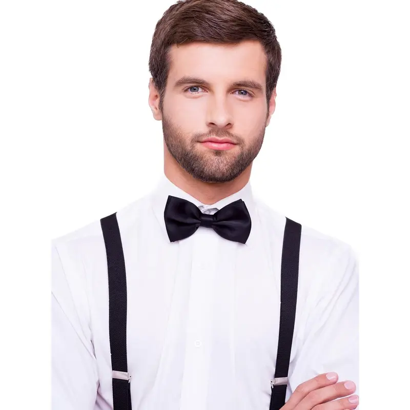Men Solid Suspenders & Bow Tie Halloween 1