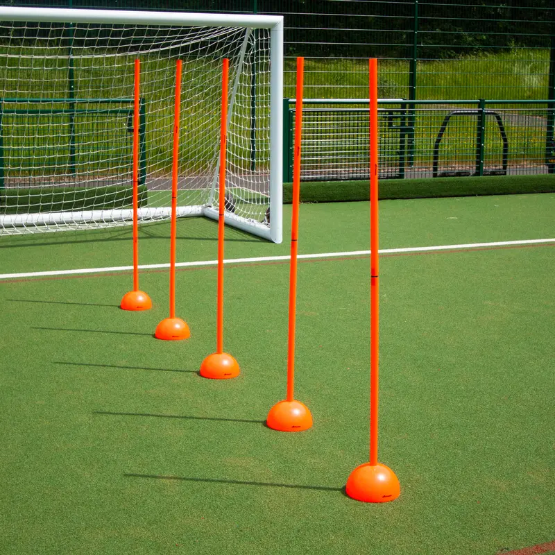 Futtymania Football Slalom Poles Set - Enhance Fitness, Speed, and Agility - Multi-Sports Training Aid - Highly Visible Neon Color for Effective Training Courses 1